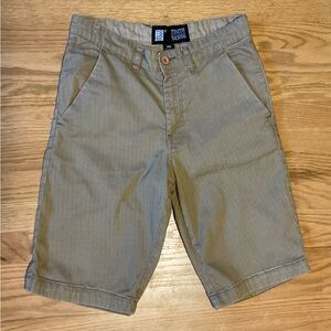 Truth Substance Common Sense Tan Checkered Flat Front Shorts. Cotton and Spandex